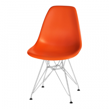 Стул обеденный DOBRIN DSR, ножки хром, цвет оранжевый (O-02)