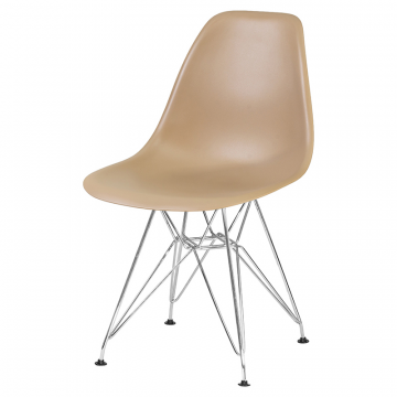 Стул обеденный DOBRIN DSR, ножки хром, цвет бежевый (GR-03)