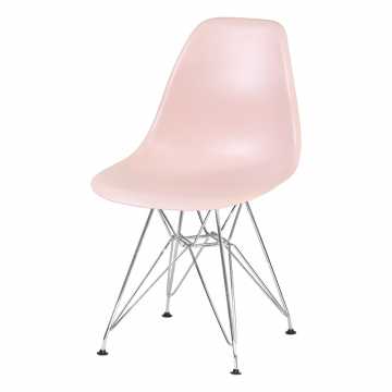 Стул обеденный DOBRIN DSR, ножки хром, цвет светло-розовый (PK-02)