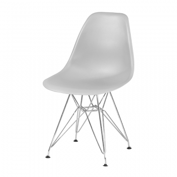 Стул обеденный DOBRIN DSR, ножки хром, цвет светло-серый (GR-01)