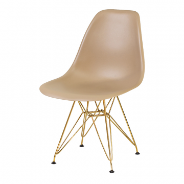 Стул обеденный DOBRIN DSR, ножки золотые, цвет бежевый (GR-03)