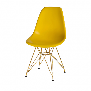 Стул обеденный DOBRIN DSR, ножки золотые, цвет жёлтый (Y-01)