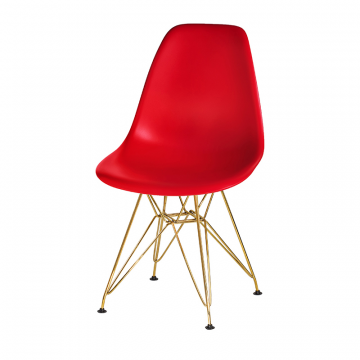 Стул обеденный DOBRIN DSR, ножки золотые, цвет красный (R-02)