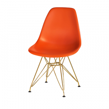Стул обеденный DOBRIN DSR, ножки золотые, цвет оранжевый (O-02)