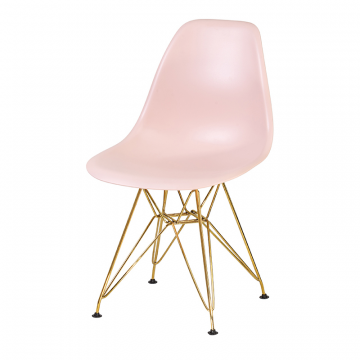 Стул обеденный DOBRIN DSR, ножки золотые, цвет светло-розовый (PK-02)