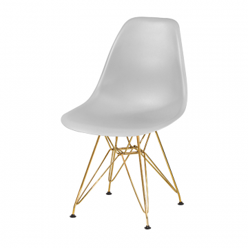 Стул обеденный DOBRIN DSR, ножки золотые, цвет светло-серый (GR-01)