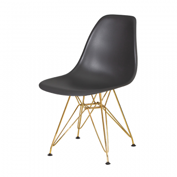 Стул обеденный DOBRIN DSR, ножки золотые, цвет тёмно-серый (GR-04)