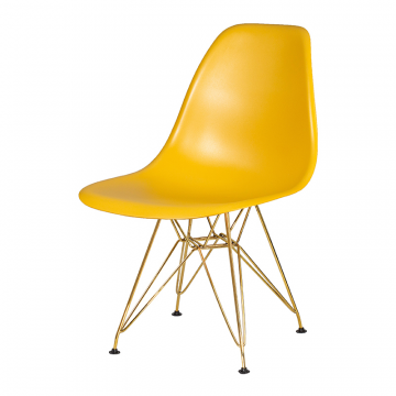 Стул обеденный DOBRIN DSR, ножки золотые, цвет горчичный (Y-03)