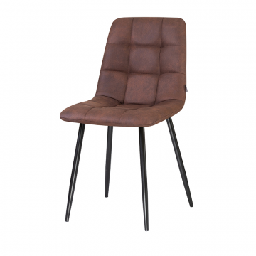 Стул обеденный DOBRIN ALEX, черные матовые ножки, коричневая микрофибра (PK-03)