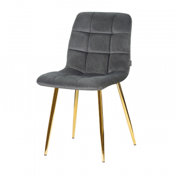 Стул обеденный DOBRIN ALEX, золотые ножки, темно-серый велюр (V108-91)