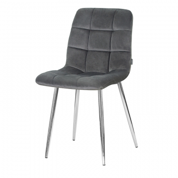 Стул обеденный DOBRIN ALEX, хром ножки, темно-серый велюр (V108-91)