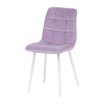Стул обеденный DOBRIN ALEX, белые ножки, фиолетовый велюр (V108-49)