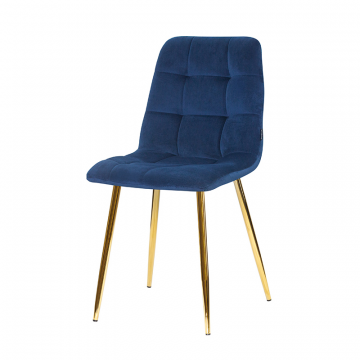 Стул обеденный DOBRIN ALEX, золотые ножки, темно-синий велюр (V108-67)