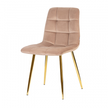 Стул обеденный DOBRIN ALEX, золотые ножки, мокко велюр (V108-104),