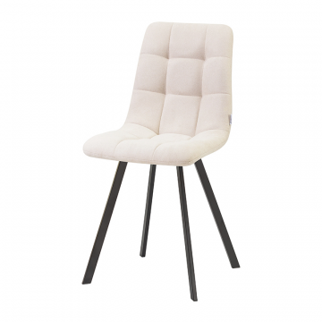 Стул обеденный DOBRIN ALEX SQUARE, черные матовые ножки, кремовая ткань (UF860-01B)