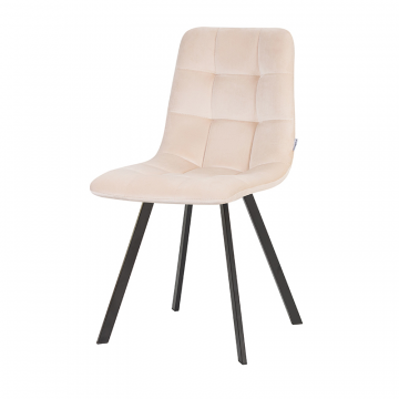 Стул обеденный DOBRIN ALEX SQUARE, черные матовые ножки, кремовый велюр (V108-113)