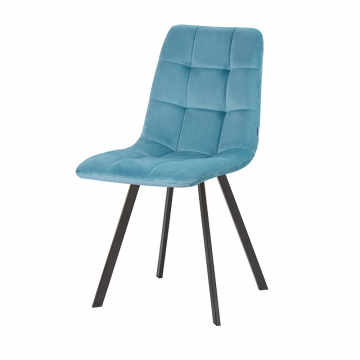 Стул обеденный DOBRIN ALEX SQUARE, черные матовые ножки, морской волны велюр (V108-57)