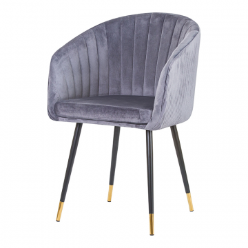 Стул обеденный DOBRIN MARY, серый велюр (1922-19)