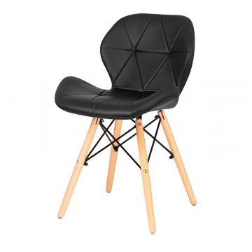 Стул обеденный DOBRIN BUTTERFLY, ножки светлый бук, цвет сиденья чёрный