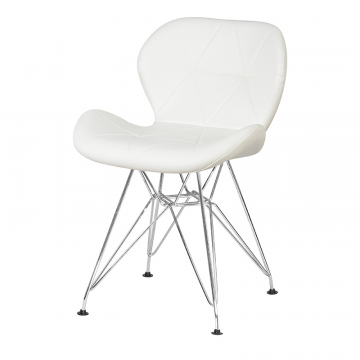 Стул обеденный DOBRIN BUTTERFLY CHROME, ножки хром, цвет белый