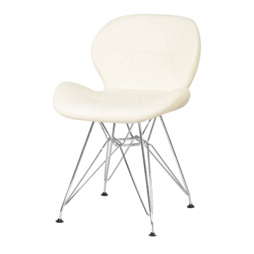 Стул обеденный DOBRIN BUTTERFLY CHROME, ножки хром, цвет кремовый