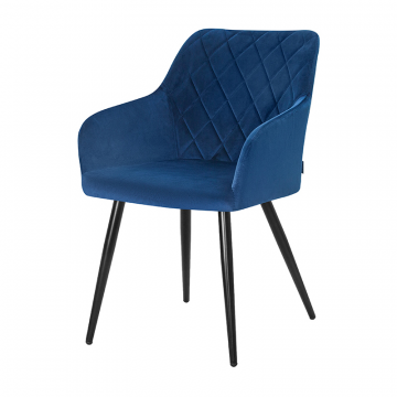 Стул обеденный DOBRIN ROBERT, черные матовые ножки, велюр V108-67 Тёмно-синий
