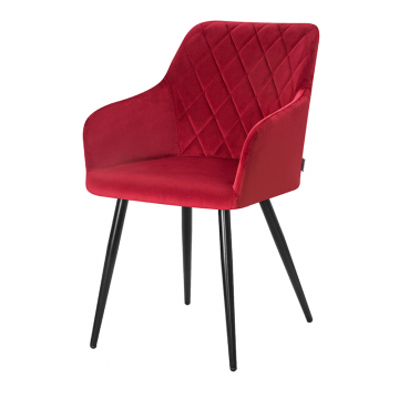 Стул обеденный DOBRIN ROBERT, черные матовые ножки, велюр V108-37 Бордовый