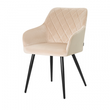 Стул обеденный DOBRIN ROBERT, черные матовые ножки, велюр V108-81 Серый