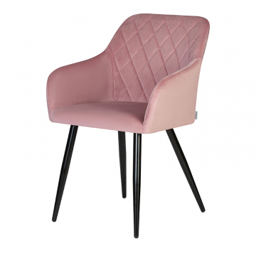 Стул обеденный DOBRIN ROBERT, черные матовые ножки, велюр V108-15 Розовый