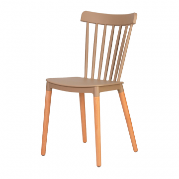 Стул обеденный DOBRIN THEO, ножки светлый бук, цвет бежевый (GR-03)