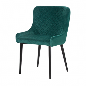 Стул обеденный DOBRIN RICHARD, черные матовые ножки, зелёный велюр (V108-64)