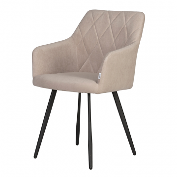 Стул обеденный DOBRIN ROBY, ЭМАЛЬ ЧЕРНЫЙ МУАР велюр Catania Humus