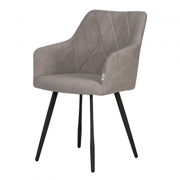 Стул обеденный DOBRIN ROBY, ЭМАЛЬ ЧЕРНЫЙ МУАР велюр Catania Smoke
