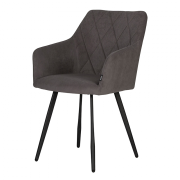 Стул обеденный DOBRIN ROBY, ЭМАЛЬ ЧЕРНЫЙ МУАР велюр Catania Chocolate