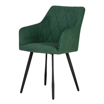 Стул обеденный DOBRIN ROBY, ЭМАЛЬ ЧЕРНЫЙ МУАР велюр Catania Izumrud