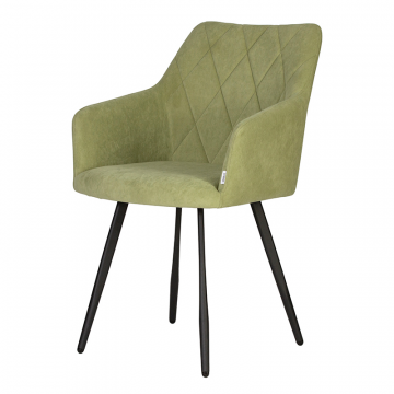 Стул обеденный DOBRIN ROBY, ЭМАЛЬ ЧЕРНЫЙ МУАР велюр Catania Forest