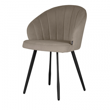 Стул обеденный DOBRIN NAOMI, ЭМАЛЬ ЧЕРНЫЙ МУАР велюр Catania Cocoa