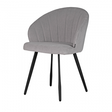 Стул обеденный DOBRIN NAOMI, ЭМАЛЬ ЧЕРНЫЙ МУАР велюр Catania Smoke
