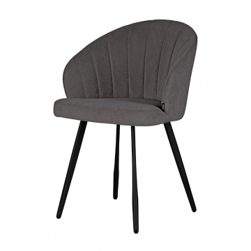 Стул обеденный DOBRIN NAOMI, ЭМАЛЬ ЧЕРНЫЙ МУАР велюр Catania Chocolate