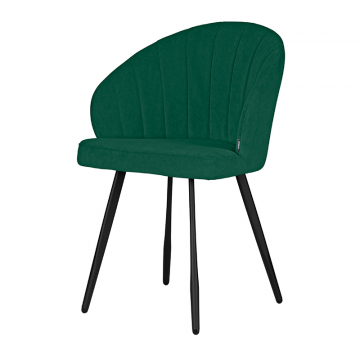 Стул обеденный DOBRIN NAOMI, ЭМАЛЬ ЧЕРНЫЙ МУАР велюр Catania Izumrud