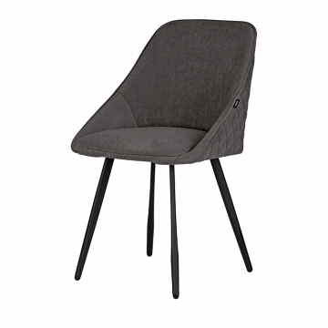 Стул обеденный DOBRIN STELLA, ЭМАЛЬ ЧЕРНЫЙ МУАР велюр Catania Chocolate