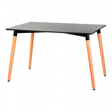 Стол обеденный DOBRIN SERRA WIDE, ножки светлый бук, столешница чёрная