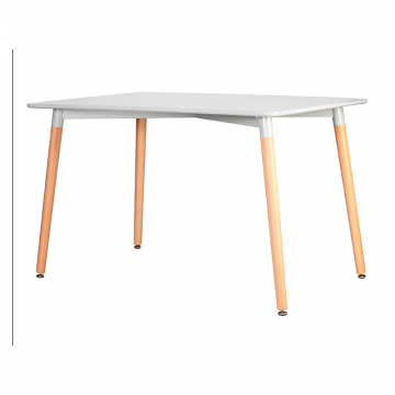 Стол обеденный DOBRIN SERRA WIDE, ножки светлый бук, столешница светло-серая