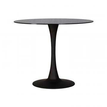 Стол обеденный MIA GLASS, черная столешница, черное основание (B-03)