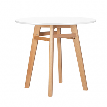 Стол обеденный DOBRIN ALBERT'80, белая столешница, основание светлый бук