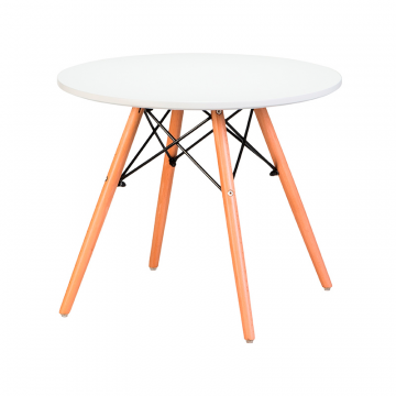 Стол журнальный DOBRIN SHELLEY, ножки светлый бук, цвет белый