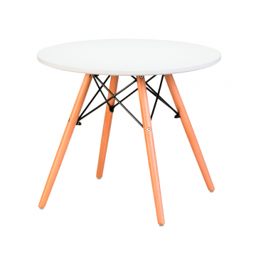 Стол журнальный DOBRIN SHELLEY, ножки светлый бук, цвет белый