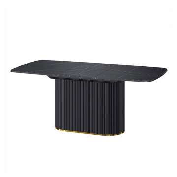 Стол обеденный раздвижной 1400(1790)*950 (Мрамор чёрный М04) ЛД.451.420.000