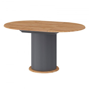 Стол обеденный раздвижной 1000(1390)*1000 (Оникс Серый/Дуб Тортуга) ЛД.451.410.000