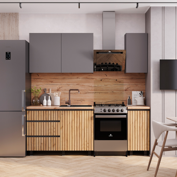 Кухня Шерлок 1,6 м, крафт, графит